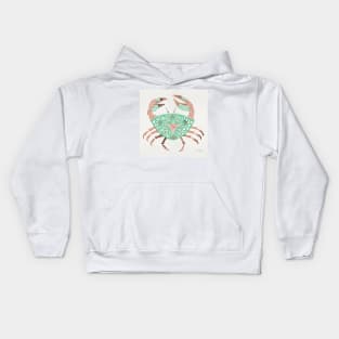 Rose Gold Mint Crab Kids Hoodie